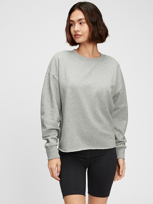 View large product image 1 of 1. Raw Hem Crewneck Sweatshirt