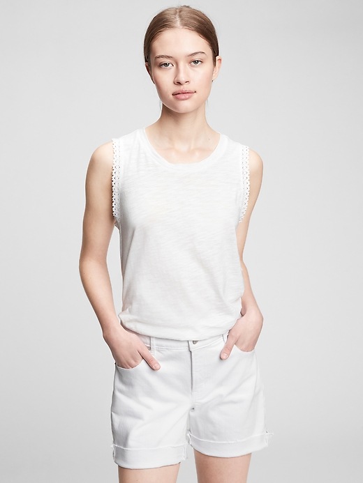 Image number 1 showing, Lace Trim Tank Top