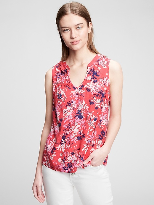 View large product image 1 of 1. Ruffle-Neck Popover Top