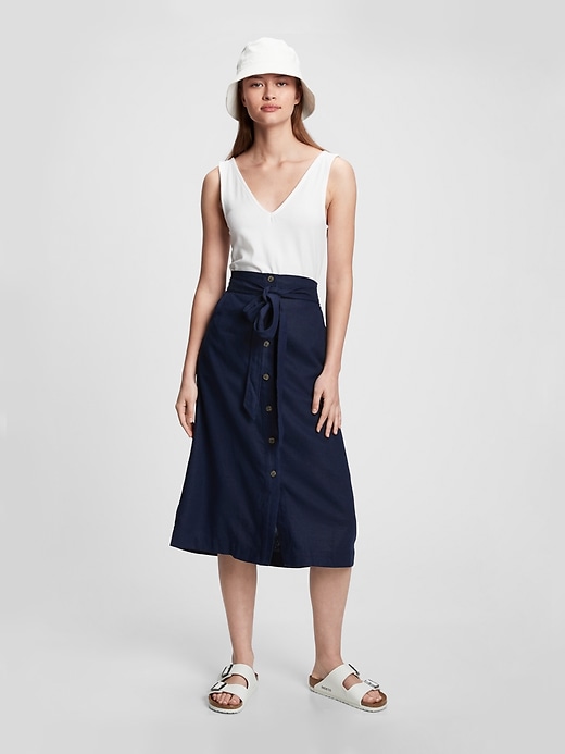 Image number 6 showing, Tie-Front Midi Skirt