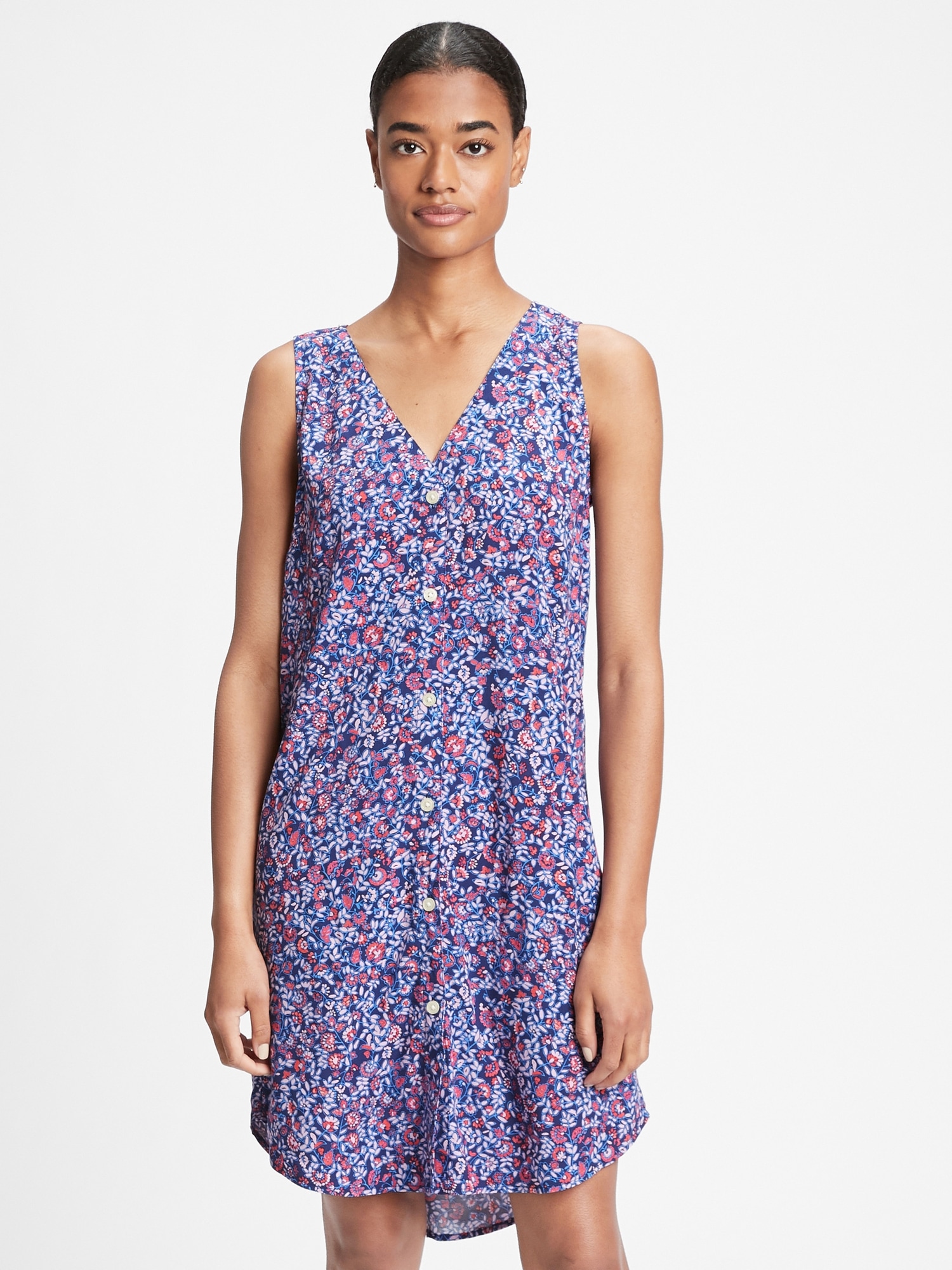 gap button front dress