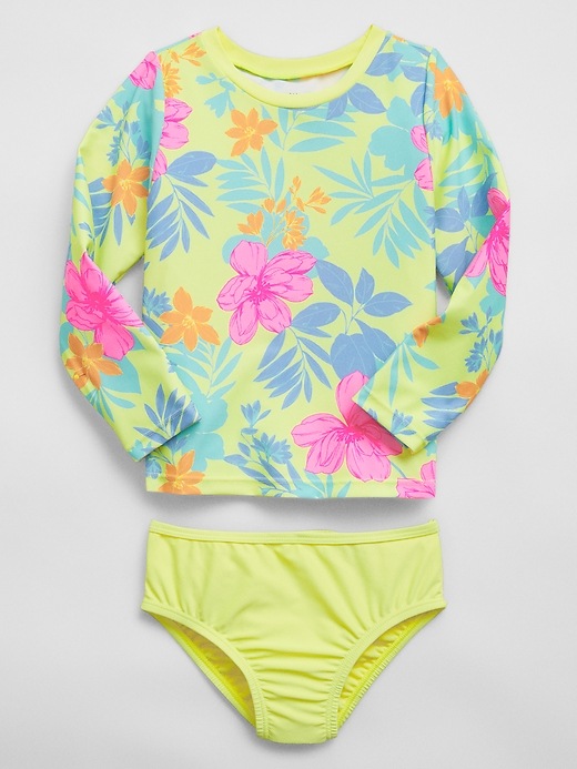 View large product image 1 of 1. Toddler Floral Swim Rash Guard 2-Piece