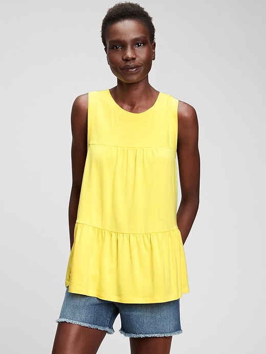 peplum spaghetti top