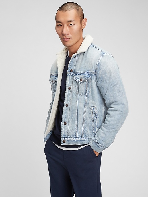 Image number 5 showing, Sherpa-Lined Denim Icon Jacket