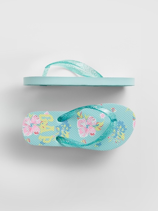 View large product image 1 of 1. Kids Print Flip Flops