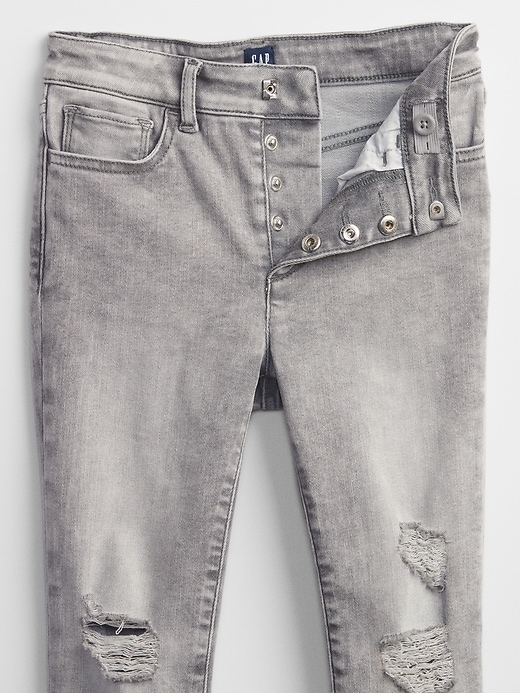 Image number 3 showing, Kids High Rise Skinny Ankle Distressed Jeggings