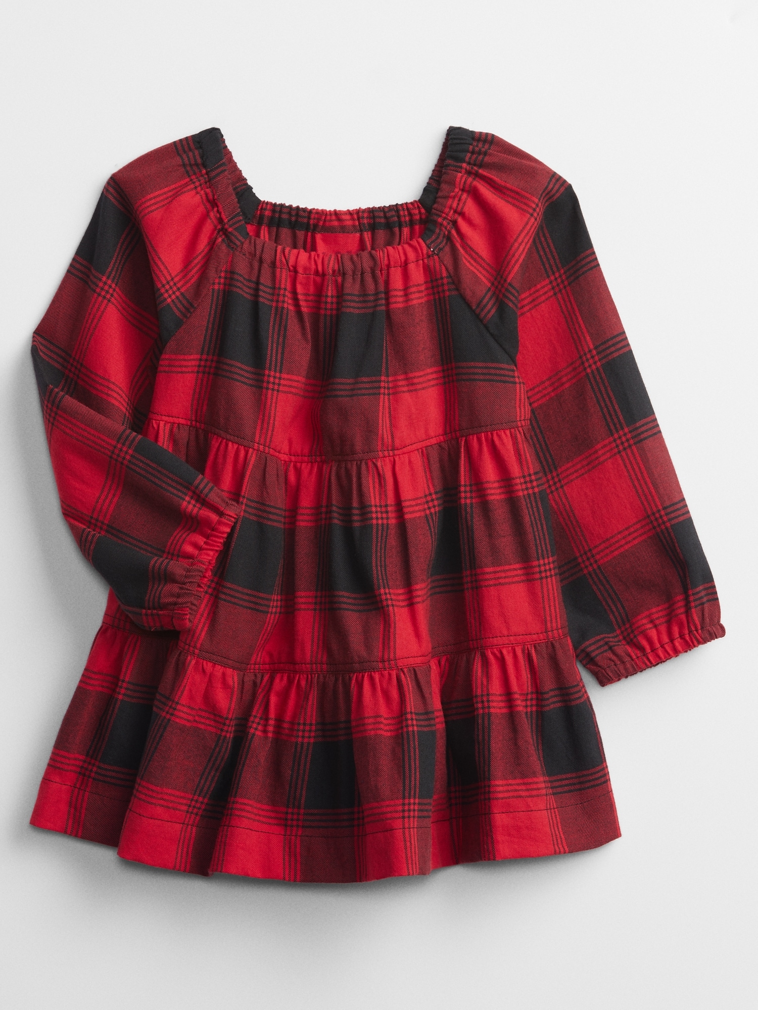 Baby Buffalo Plaid Tiered Dress