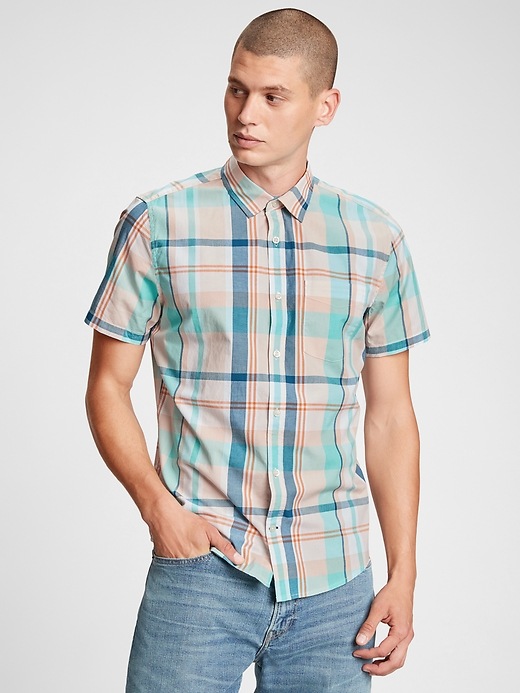 View large product image 1 of 1. Poplin Print Shirt in Slim Fit