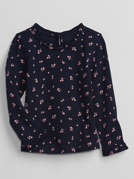 Toddler Floral Ribbed Top