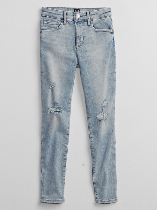 Kids High Rise Distressed Jeggings with 