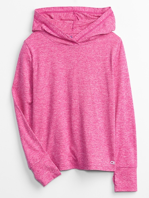 View large product image 1 of 1. GapFit Kids Brushed Tech Jersey Hoodie