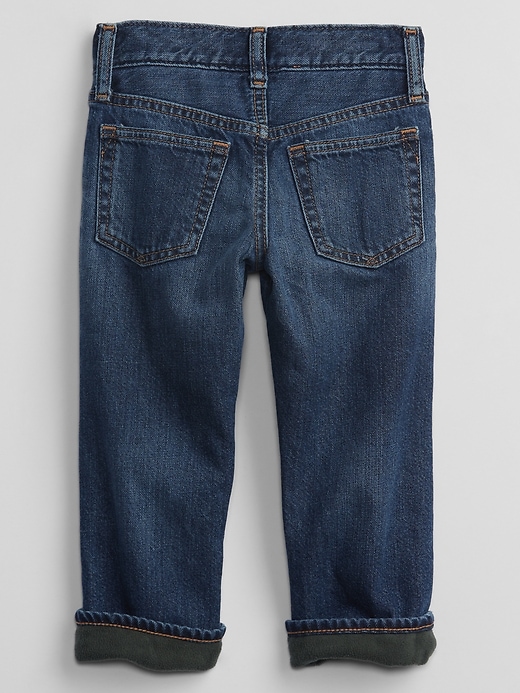Image number 2 showing, Toddler Fleece-Lined Straight Jeans