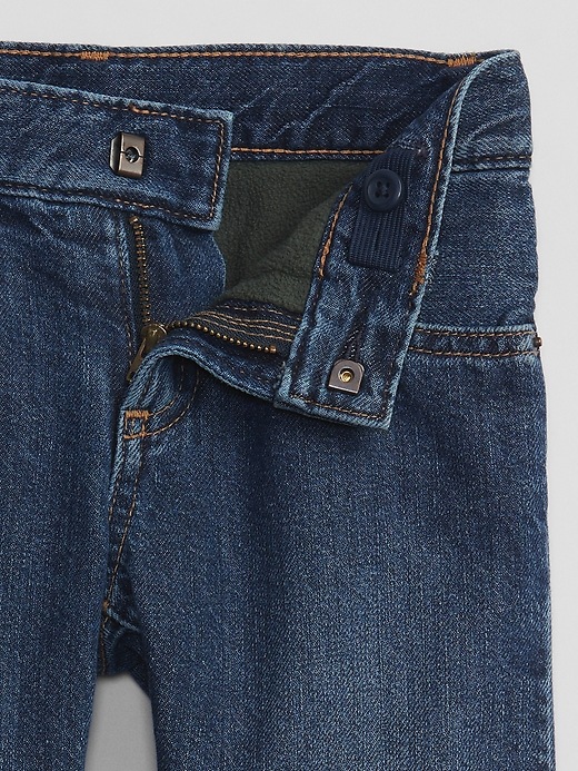 Image number 4 showing, Toddler Fleece-Lined Straight Jeans