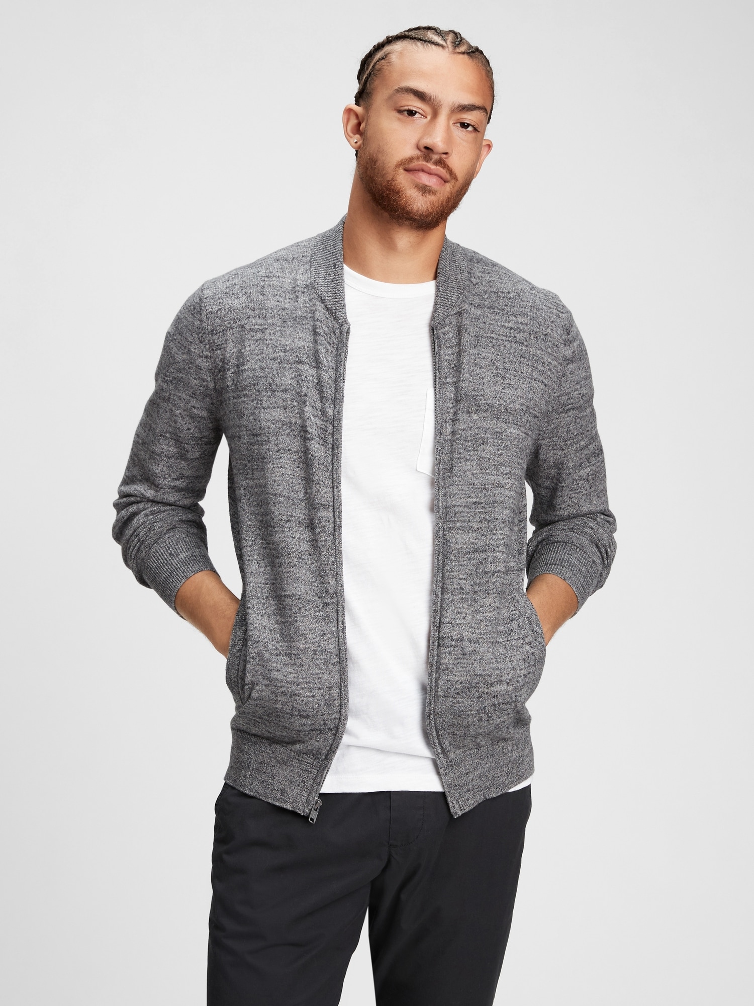 knitted bomber jacket