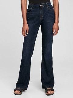 NWT Womens GAP Slim The Perfect Boot Cut Jeans Mid Rise Dark Wash Rinse Stretch