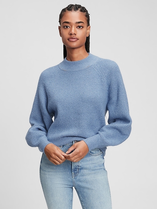 Waffle-Knit Mockneck Sweater | Gap Factory