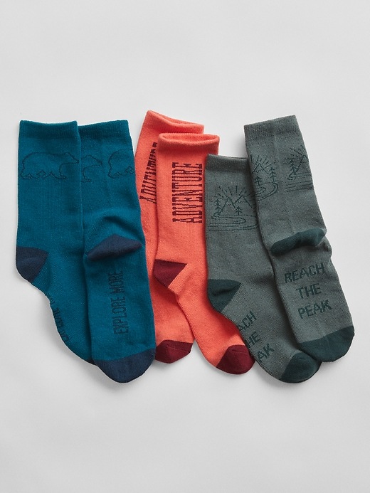 View large product image 1 of 1. Kids Adventure Crew Socks (3-Pack)
