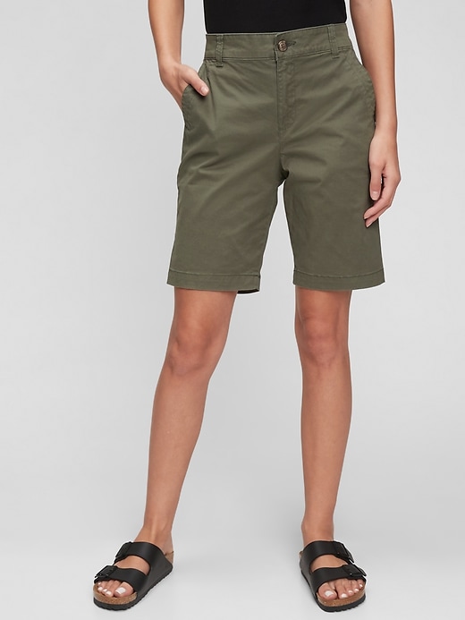 View large product image 1 of 1. 9'' Khaki Bermuda Shorts