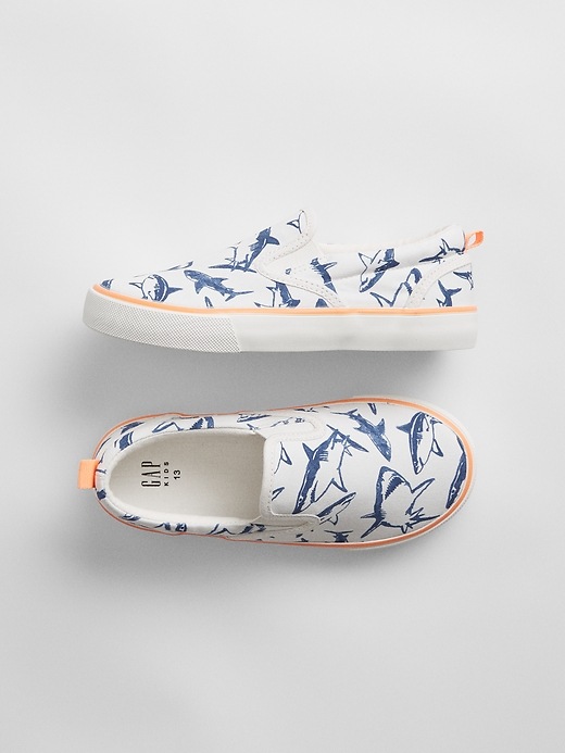 View large product image 1 of 1. Toddler Shark Slip-On Shoes