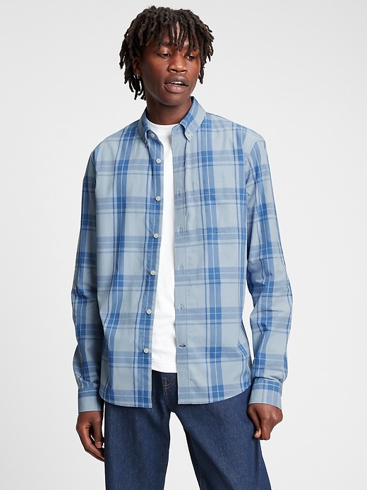 Image number 1 showing, Poplin Shirt in Untucked Fit