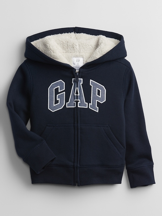 View large product image 1 of 1. babyGap Logo Sherpa-Lined Zip Hoodie