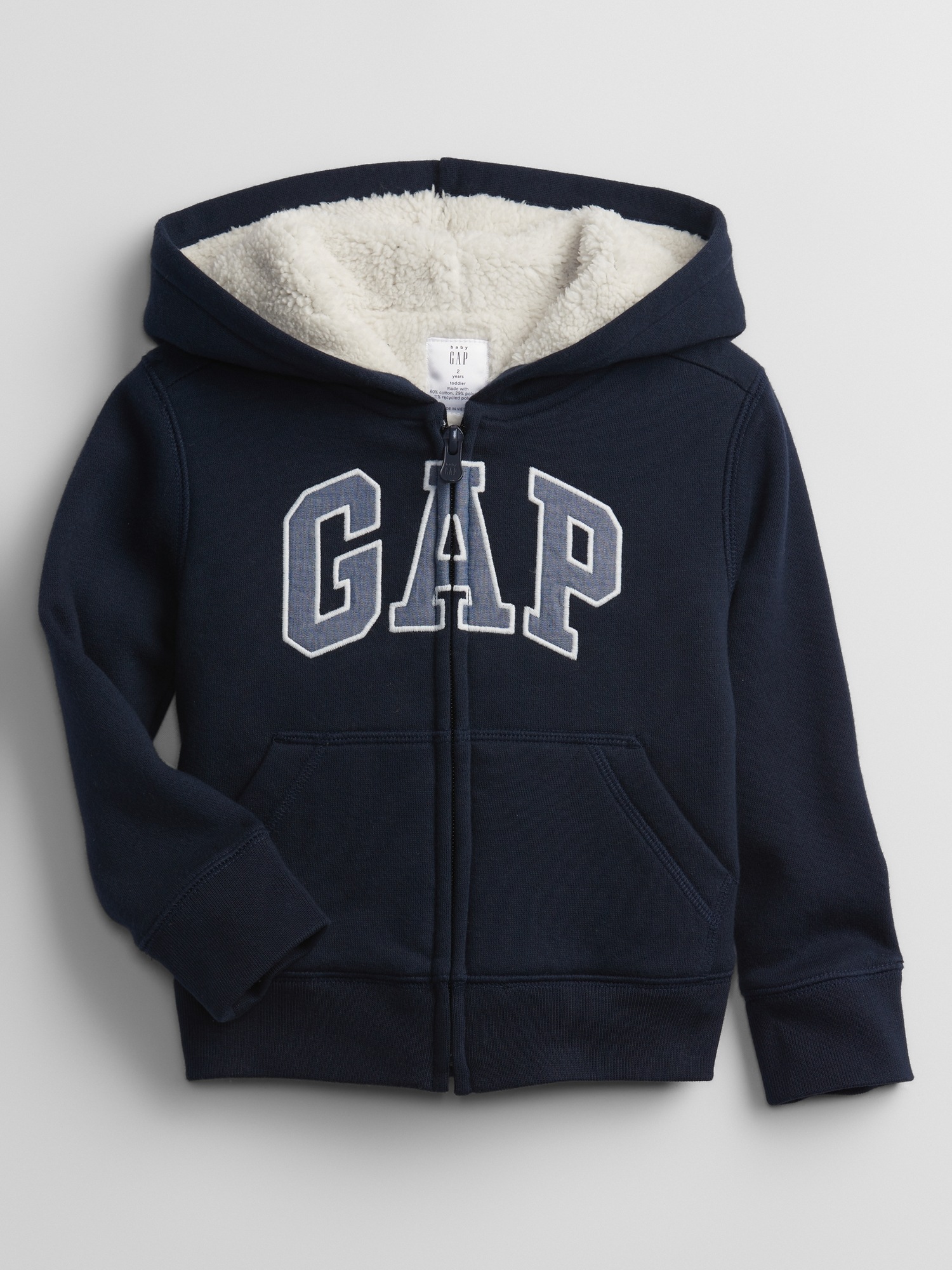 babyGap Logo Sherpa-Lined Zip Hoodie | Gap Factory