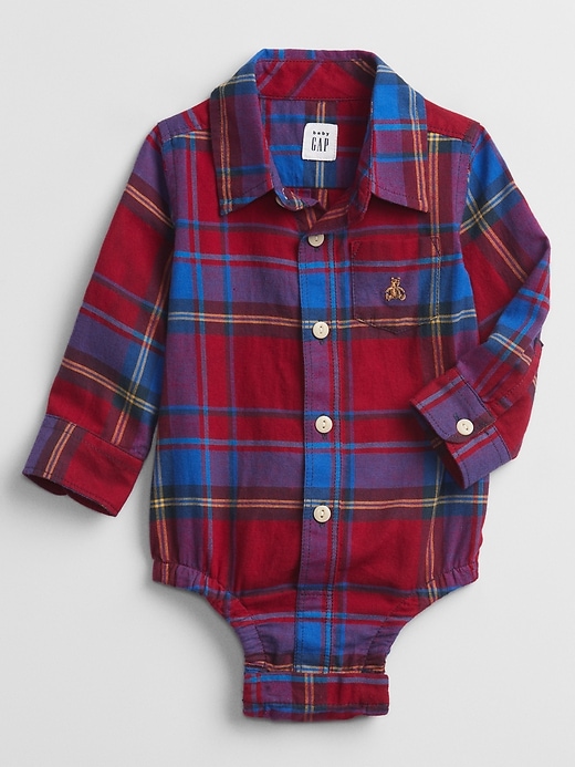 View large product image 1 of 1. Baby Flannel Shirt Bodysuit