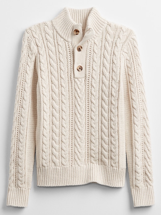 Kids Cable-Knit Henley Sweater