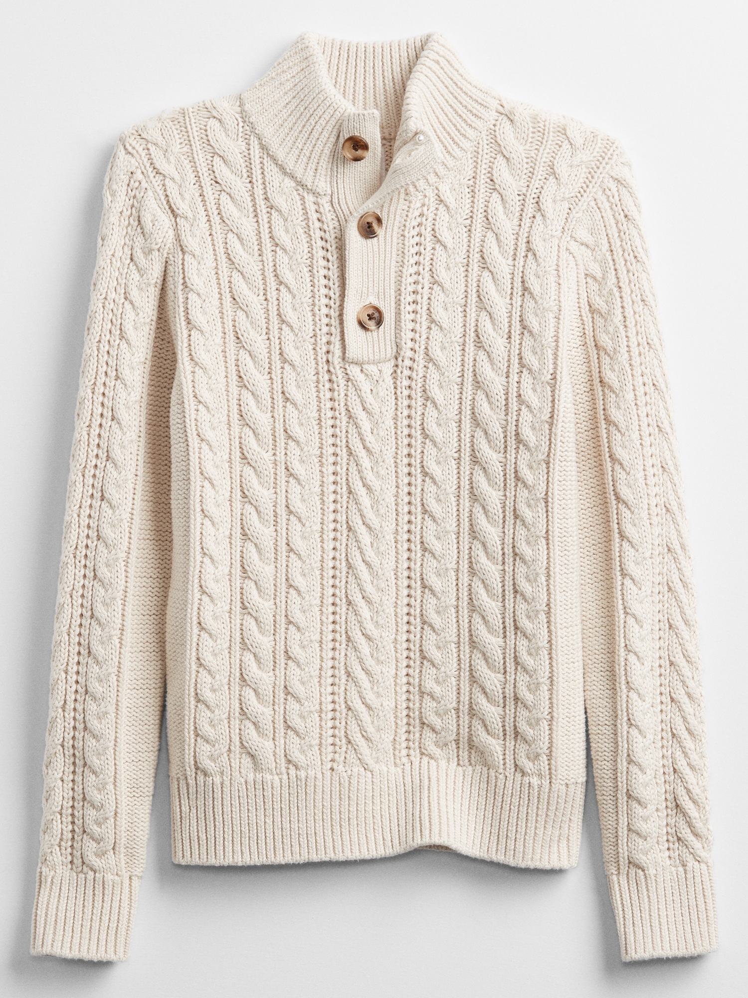 Kids Cable Knit Henley Sweater Gap Factory