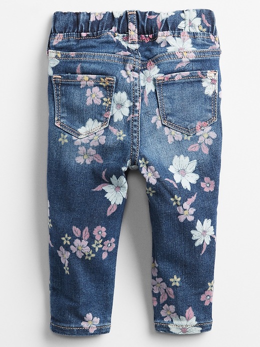 Toddler Floral Print Jeggings with Washwell