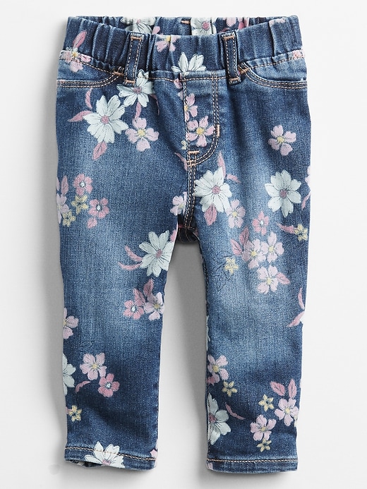 Toddler Floral Print Jeggings with Washwell