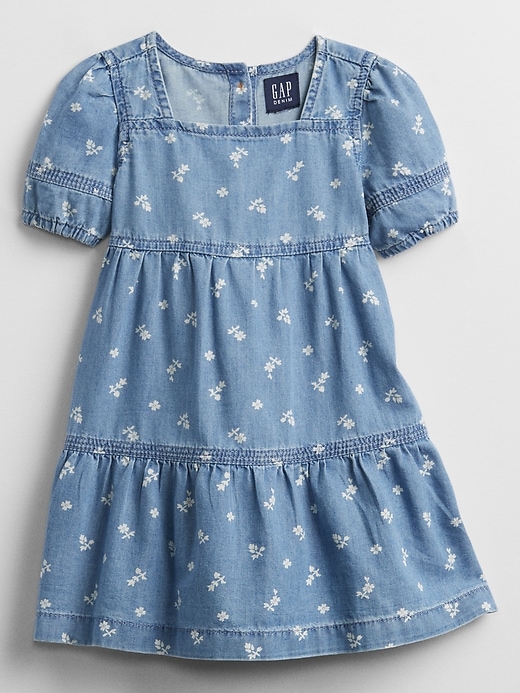 Image number 1 showing, Toddler Chambray Tiered Dress