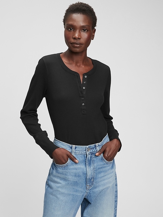 gap waffle henley