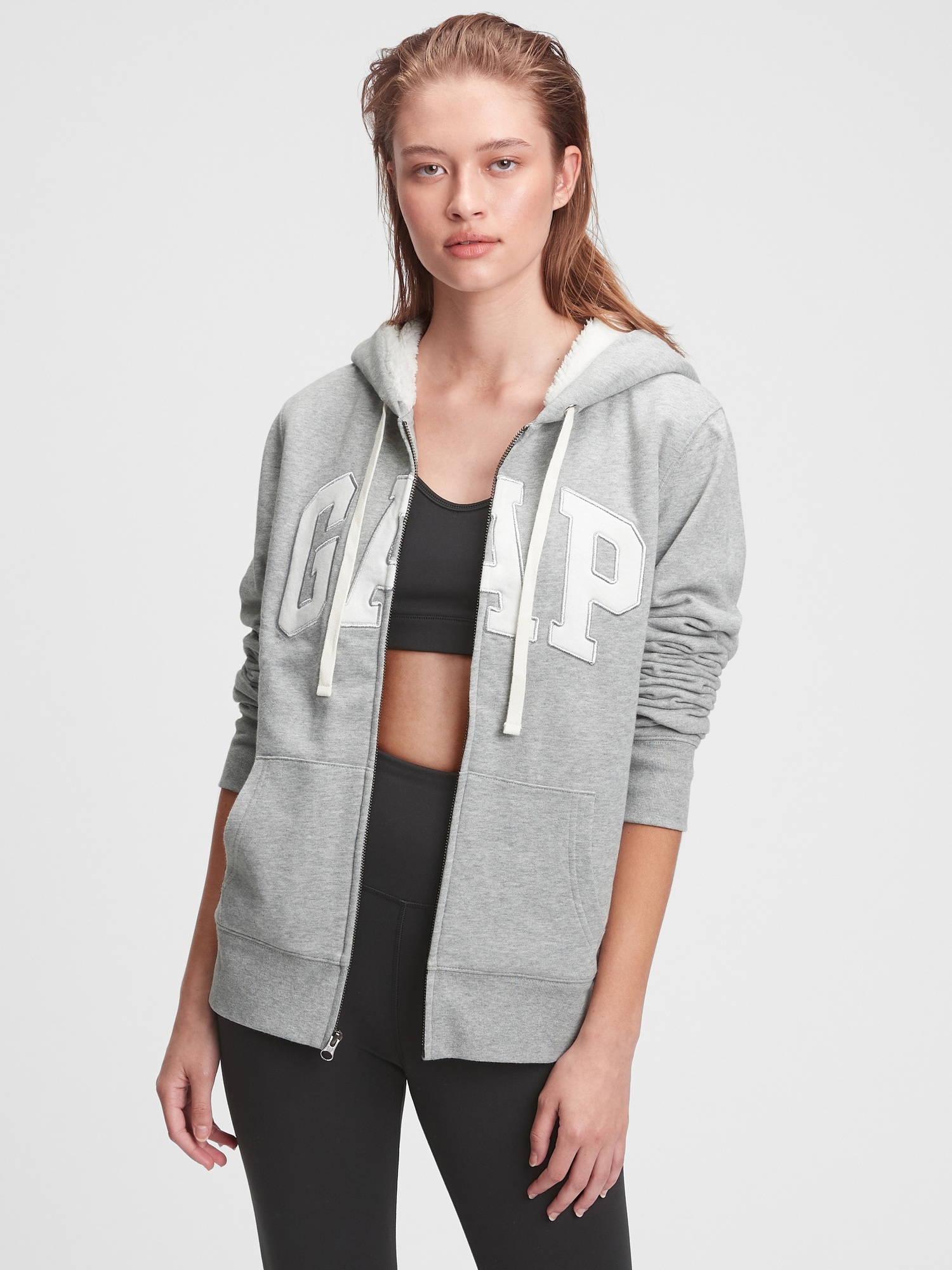 Gap Logo SherpaLined Hoodie Gap Factory