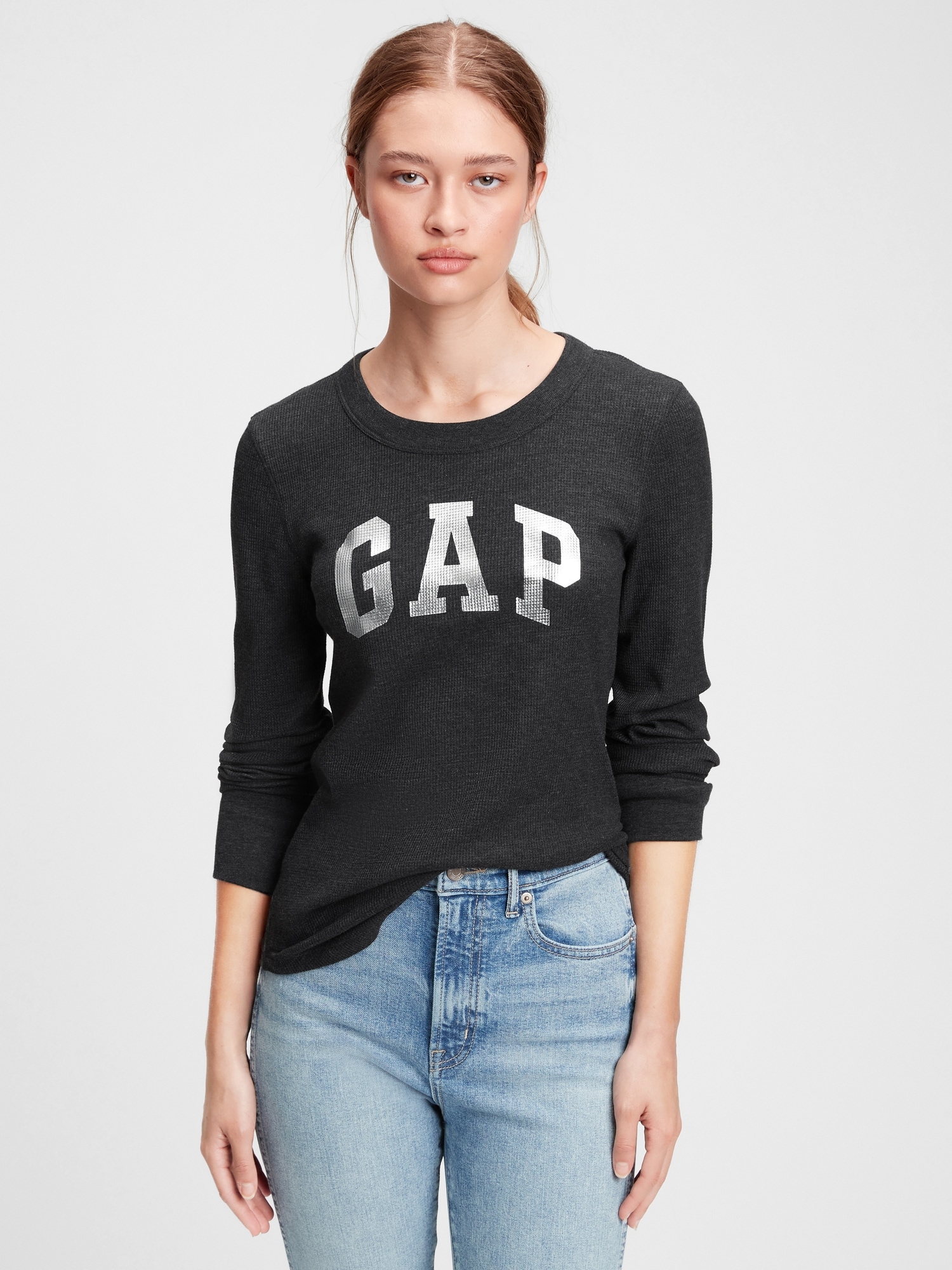 Gap Logo WaffleKnit TShirt Gap Factory