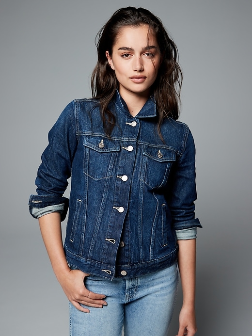 gap dark denim jacket