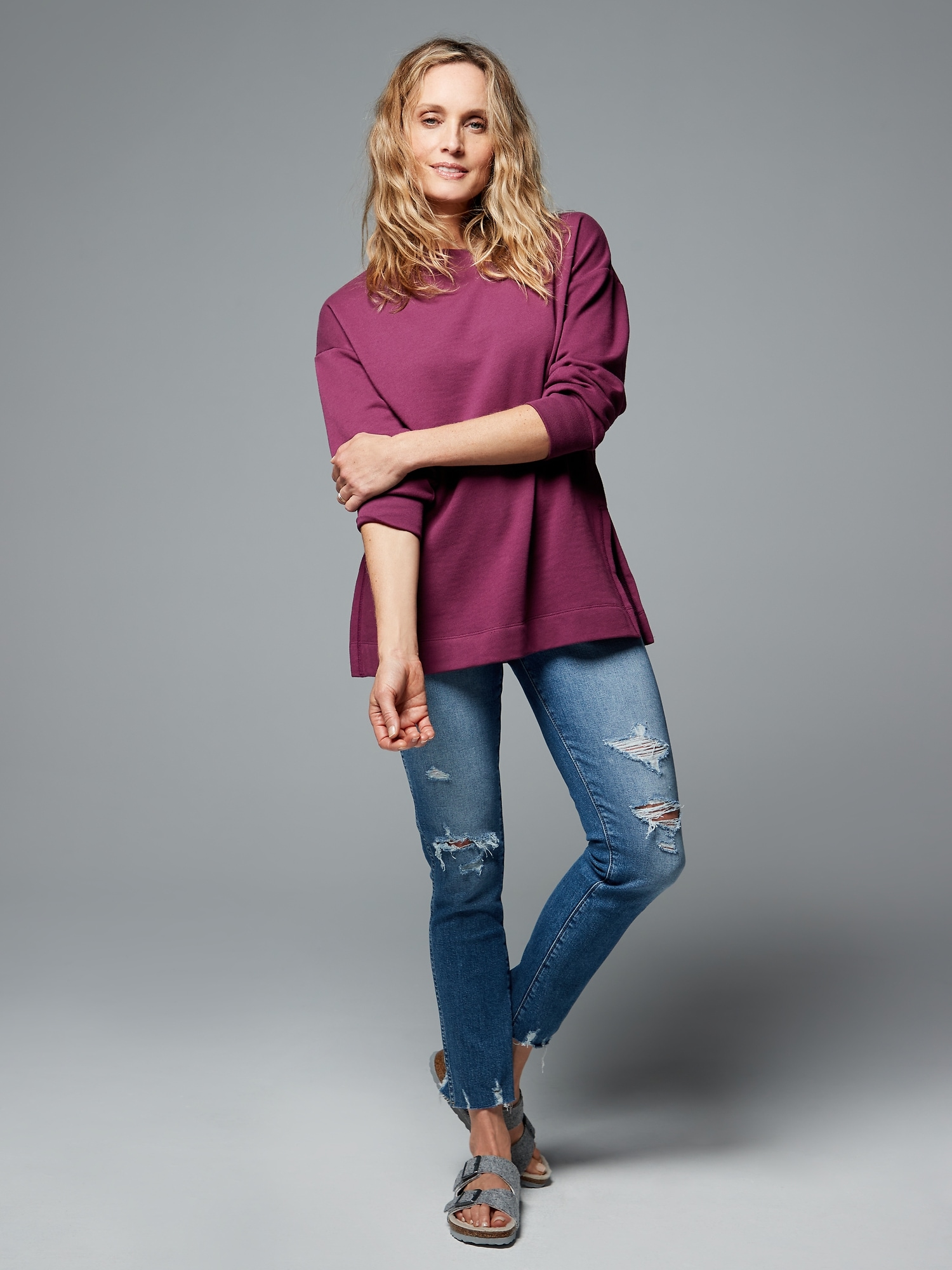 boyfriend tunic sweatshirt