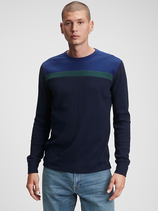 Image number 1 showing, Colorblock Waffle-Knit T-Shirt