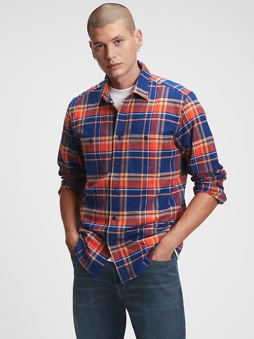 Flannel Shirt in Untucked Fit