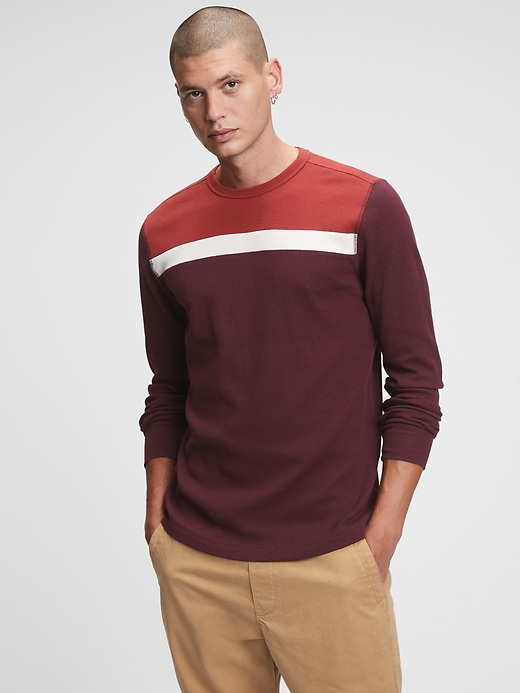 Image number 5 showing, Colorblock Waffle-Knit T-Shirt
