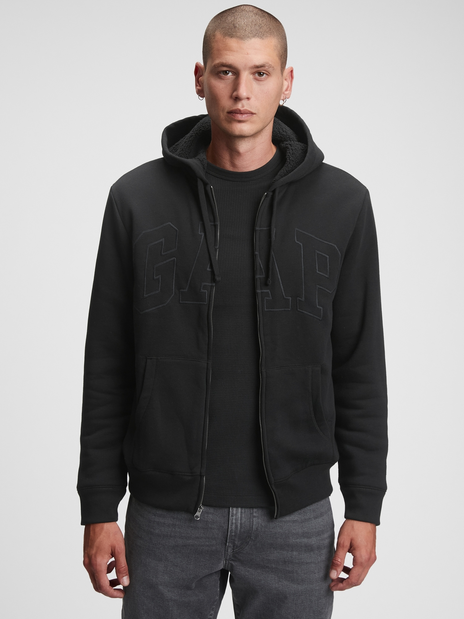 Sherpa Lined Gap Logo Hoodie Gap Factory