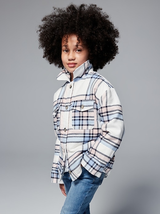 Image number 2 showing, Kids Plaid Sherpa-Lined Jacket