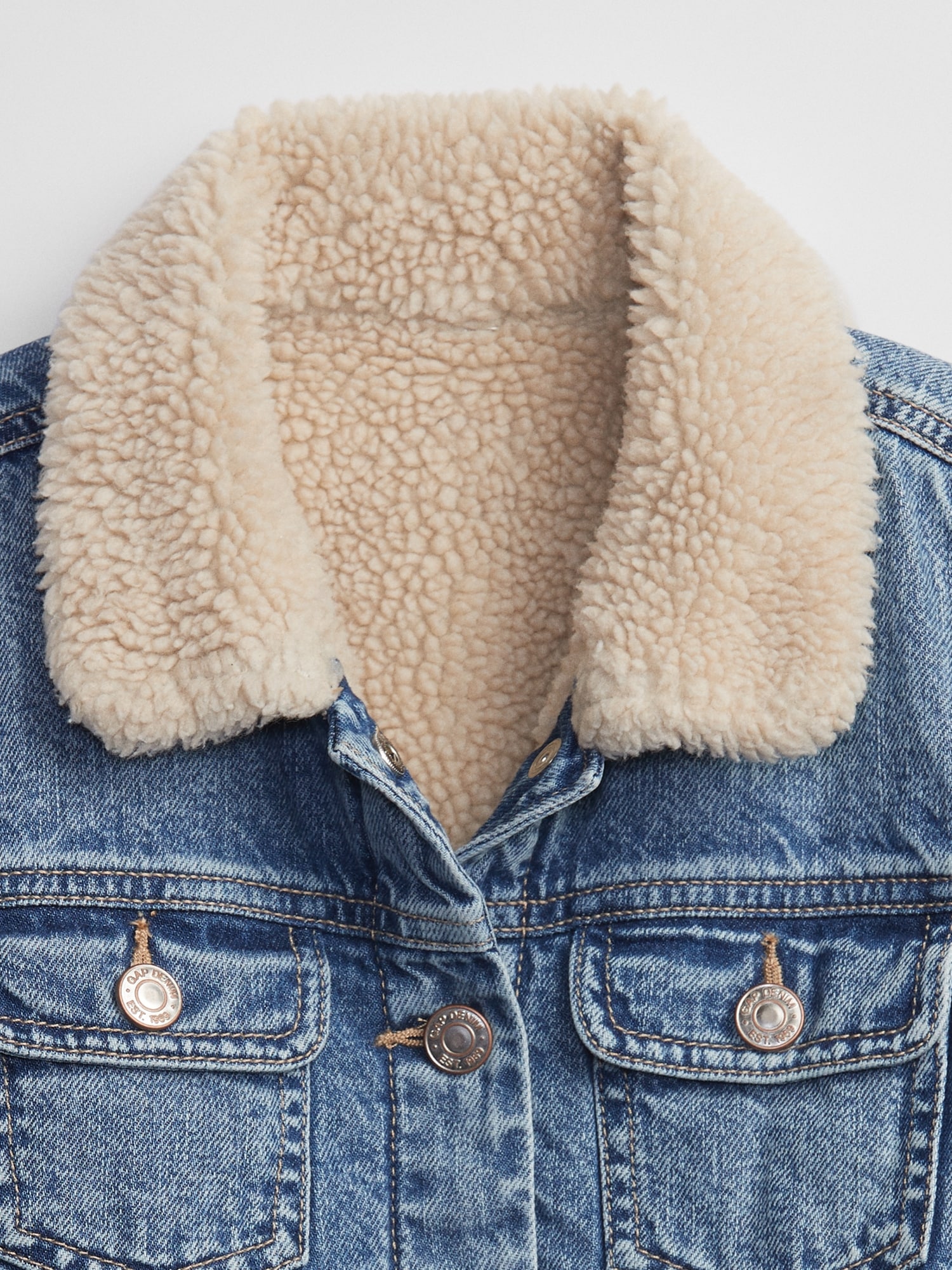 Kids Sherpa Lined Denim Icon Jacket | Gap Factory