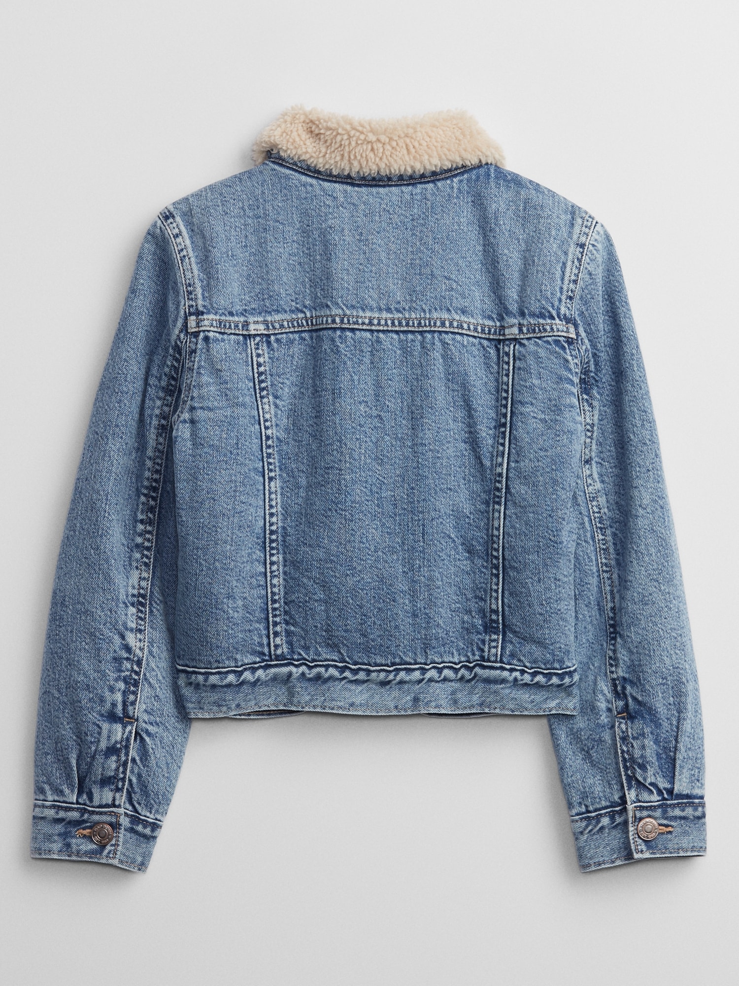 Kids Sherpa Lined Denim Icon Jacket Gap Factory