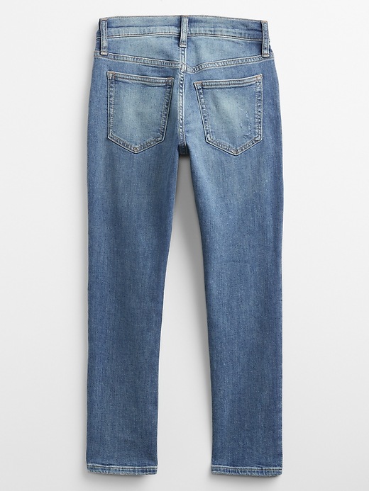 Kids Destructed Slim Taper Jeans with Washwell