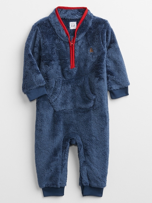 View large product image 1 of 1. Baby Sherpa Half-Zip One-Piece