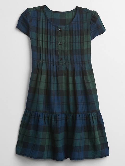 Image number 1 showing, Kids Plaid Tiered Dress