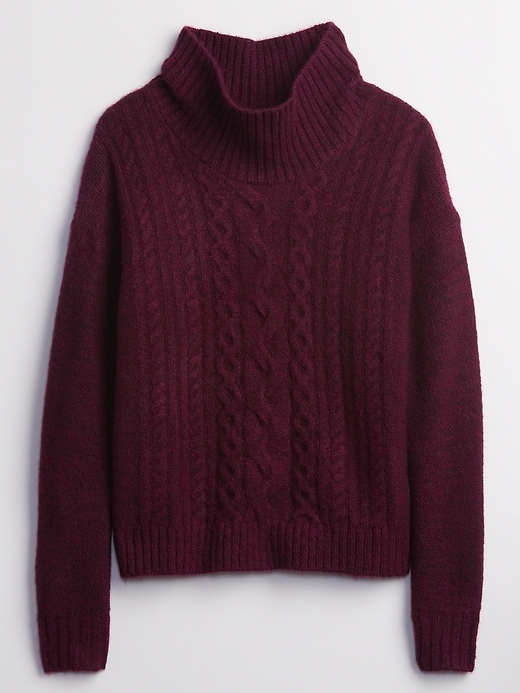 Image number 9 showing, Mockneck Cable-Knit Sweater