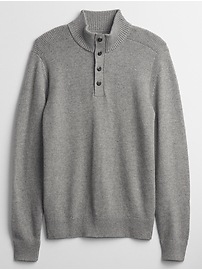 Mockneck Henley Sweater