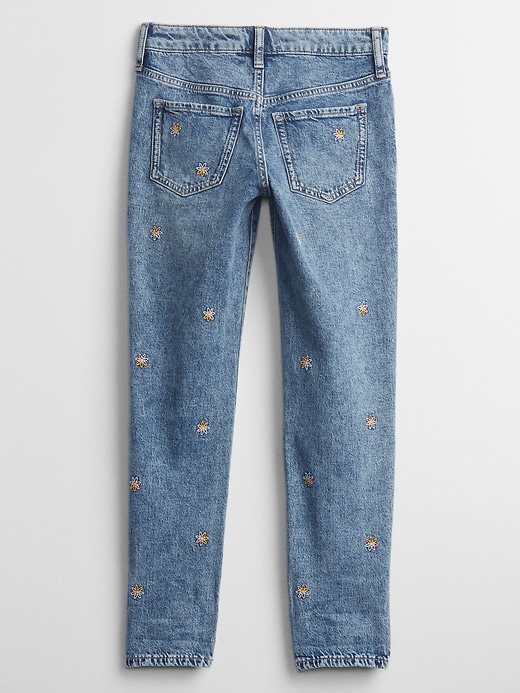 Kids Floral Girlfriend Jeans with Washwell